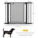 Pressure Fit Safety Gate for Doors Dog Gate Auto Close, 75-103 cm Black PawHut