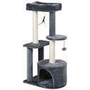 Cat Multi-Activity Tree Tower w/ Perch House Scratching Post Play Ball Pawhut