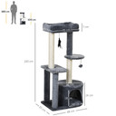 Cat Multi-Activity Tree Tower w/ Perch House Scratching Post Play Ball Pawhut