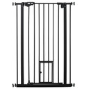 Extra Tall Dog Gate with Cat Door Auto Close for Stairs 74-80 cm Wide Pawhut