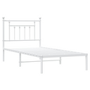 vidaXL Metal Bed Frame with Headboard White 80x200 cm