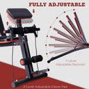 Foldable Dumbbell Bench with 7 Incline Positions, Full Body Training, and Comfortable Design - HOMCOM Fitness Equipment