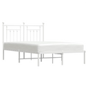 vidaXL Metal Bed Frame with Headboard White 120x200 cm