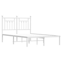 vidaXL Metal Bed Frame with Headboard White 120x200 cm