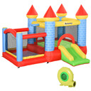 Bouncy Castle W/ Slide Pool 4 in 1 composition W/ Blower Multi-color