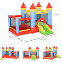 Bouncy Castle W/ Slide Pool 4 in 1 composition W/ Blower Multi-color