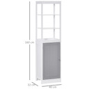 kleankin Bathroom Tall Storage Cabinet Organizer Tower w/ Door Shelves White