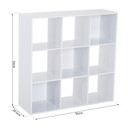 9 Cube Storage Unit Cabinet Bookcase Display Shelves Chipboard - White