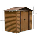  Garden Shed, 235.7Lx195.6Wx176.7-208.7H cm, Steel