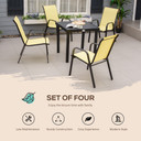 Set of 4 Garden Dining Chair Set Outdoor w/ High Back Armrest Beige Outsunny