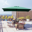 Outsunny 3x2m Patio Parasol Canopy Tilt Crank 6 Ribs Sun Shade Garden Green