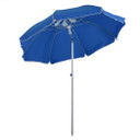 1.96m Arced Beach Umbrella 3-Angle Canopy w/ Aluminium Frame Bag Blue