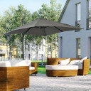 Outsunny Square Cantilever Roma Parasol 360� Rotation w/ Hand Crank, Grey