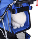 Pet Stroller Pushchair Carrier for Cat Puppy with 3 Wheels Blue Pawhut