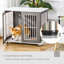 Modern Dog Crate Pet Kennel Cage w/ Lockable Door - Grey & White Pawhut