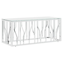 vidaXL Coffee Table Silver 110x45x45 cm Stainless Steel and Glass