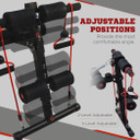 Sit Up Bench Core AB Workout Adjustable Thigh Support Home Gym Black