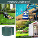 Pent Roofed Metal Garden Shed Foundation and Vent 260x194x200cm Green