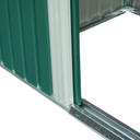 Pent Roofed Metal Garden Shed Foundation and Vent 260x194x200cm Green