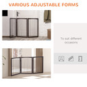 Folding Pet Gate Dog Fence Child Safety Indoor Durable Free Standing Pine Wood