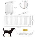 Pet Gate Foldable Freestanding Dog Safety Barrier w/ Support Feet White