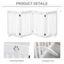 Pet Gate Foldable Freestanding Dog Safety Barrier w/ Support Feet White