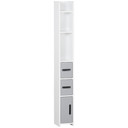 kleankin Freestanding Tall Bathroom Cabinet W/ Open Shelves 3 Cupboards, Grey