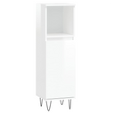 vidaXL Bathroom Cabinet High Gloss White 30x30x100 cm Engineered Wood