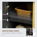 HOMCOM Storage Cabinet Sideboard with Tempered Glass Adjustable Shelves