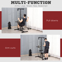 Adjustable Power Tower with Pulldown Machine - HOMCOM Exercise Equipment