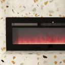 HOMCOM 127cm Electric Fireplace Recessed and Wall Mounted Electric Fire Black