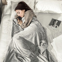 HOMCOM Flannel Fleece Blanket Single Size Throw Blanket for Bed 152x127cm Grey