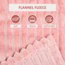 HOMCOM Flannel Fleece Blanket Double Size Throw Blanket for Bed 203x152cm Pink