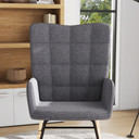 HOMCOM Wingback Rocking Chair for Nursing w/ Steel Frame and Wooden Base Grey
