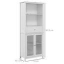 HOMCOM Kitchen Cupboard Modern Storage Cabinet w/ Glass Door Adjustable Shelves