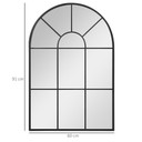 HOMCOM Modern Arched Window Wall Mirror for Living Room Bedroom, 91x60cm, Black