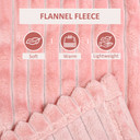 HOMCOM Flannel Fleece Blanket King Size Throw Blanket for Bed 230 x 230cm Pink