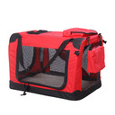 Folding Pet Carrier Bag Soft Portable Cat Travel Cage, 60x42x42 cm, Red