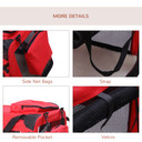 Folding Pet Carrier Bag Soft Portable Cat Travel Cage, 60x42x42 cm, Red