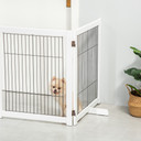Freestanding Folding Pet Gate 4 Panels Dog Puppy Barrier with Support Feet