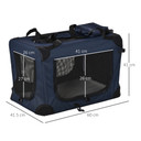 60cm Folding Pet Carrier Bag Soft Portable Cat Puppy Cage with Cushion Storage