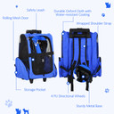 Pet Travel Backpack Bag Cat Puppy Dog Carrier w/ Trolley and Telescopic Wheel