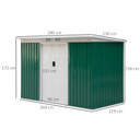 9ft x 4.25ft Garden Metal Storage Shed Equipment Tool Box Ventilation & Doors