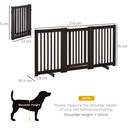 MDF Dog Gate Step over Panel Fence Expandable Folding w/Latch Support Feet Brown