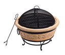 Garden Round Wood Burning Fire Pit, Outdoor Log Burner Firepit