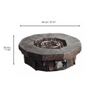 Teamson Home Outdoor Gas Fire Pit with Stone Finish, Lava Rocks, and Cover