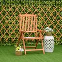 5-Position Acacia Wood Chair Folding Recliner Dining Seat Garden Outdoor Indoor