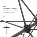 1.96m Parasol Patio Umbrella, Green