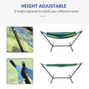 294 x 117cm Hammock with Metal Stand Portable Carrying Bag 120kg Green Stripe