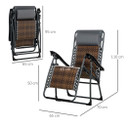 Zero Gravity Folding Chair Metal Frame Cup Phone Holder Deck Poolside